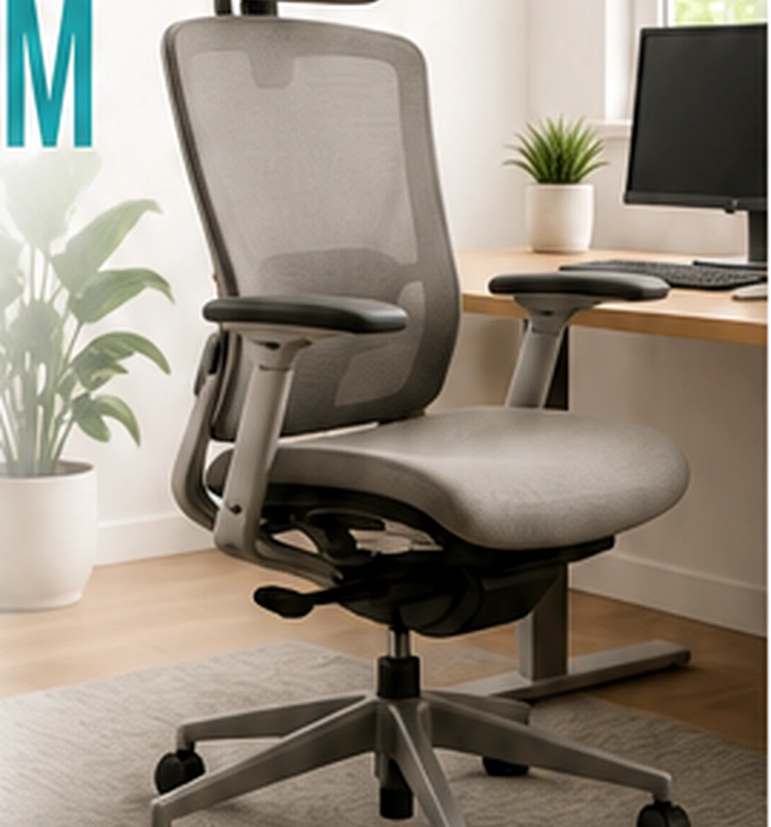 Modern ergonomic office chair in a bright workspace designed for comfort and productivity
